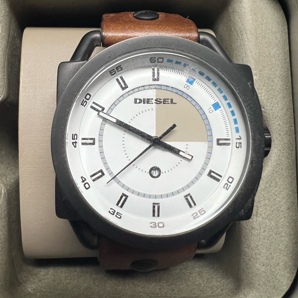 Diesel Leather Banded Watch